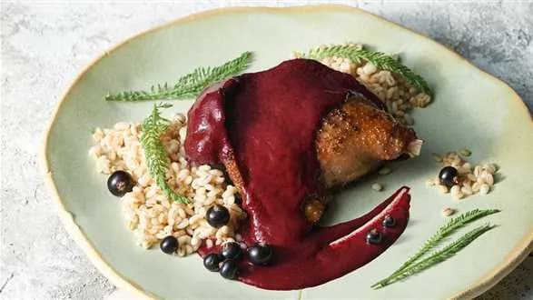 Uda gęsie w sosie porzeczkowym