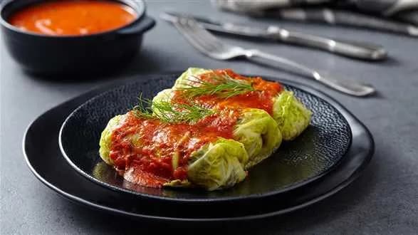 Gołąbki z kaszą pęczak i grzybami